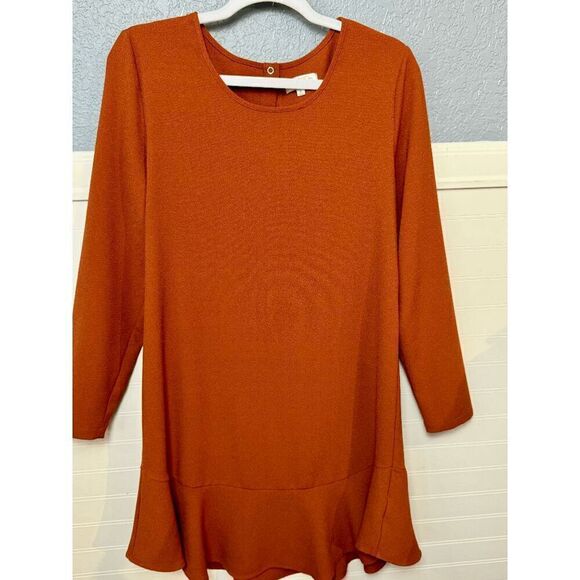 Mudpie Women's Brown Minimalist Casual U-neckline Snap Drop Waist Dress Sz Small - Picture 3 of 6